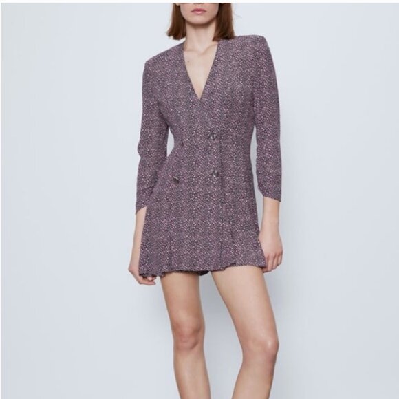 ZARA PRINTED JUMPSUIT BLAZER Size M NEW WITH TAG!